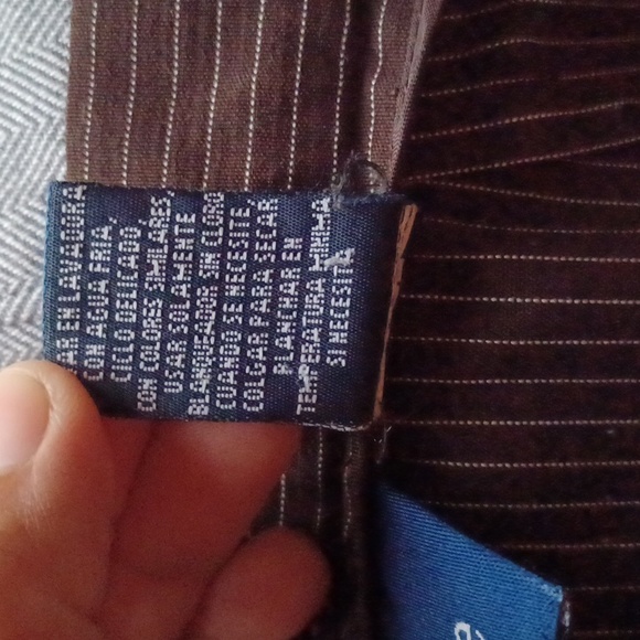 Evan-Picone Stretch Brown Pinstriped Dress Pants High Waist Trousers Size 10. - Picture 8 of 12